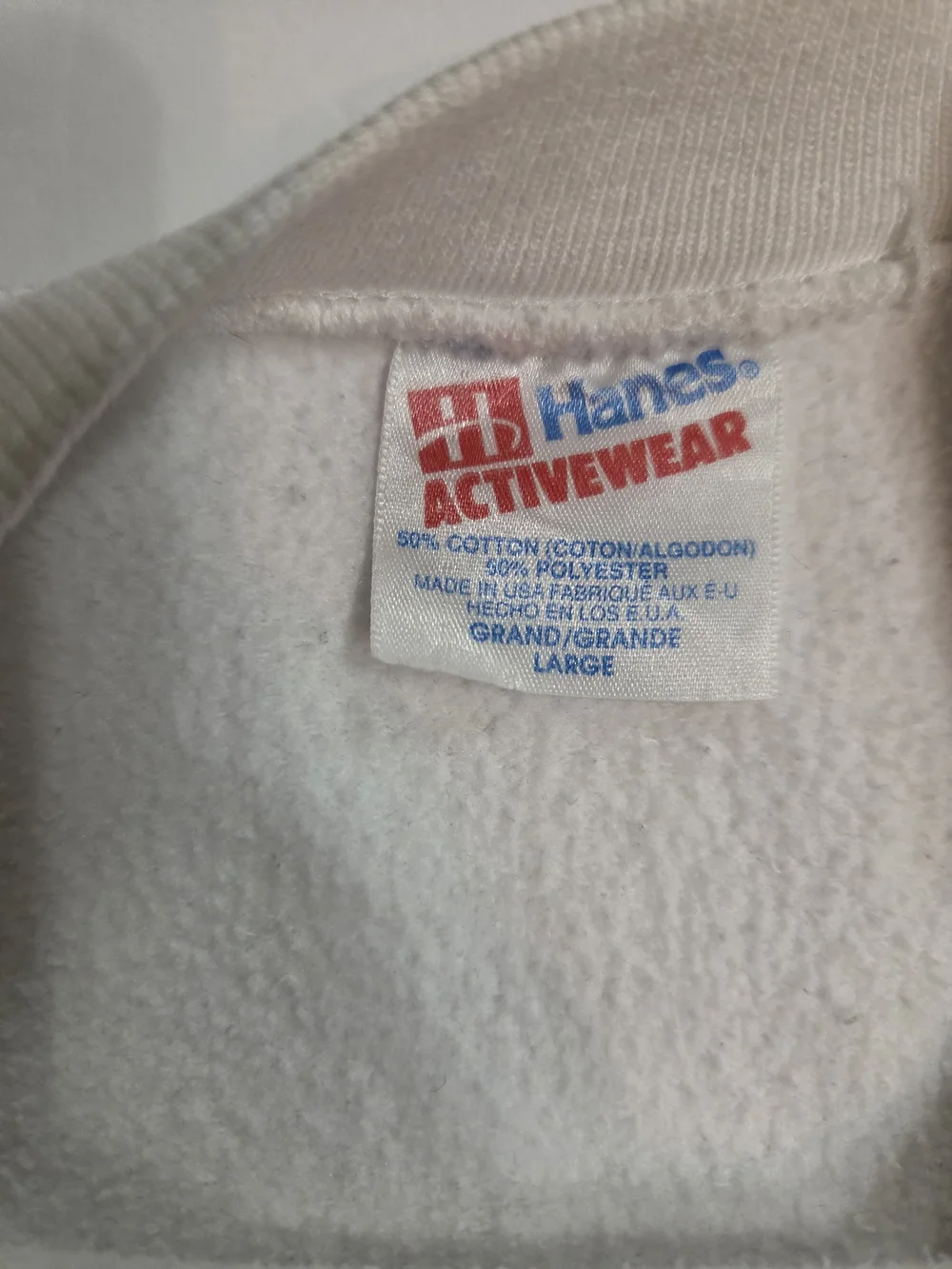 Vintage Hanes White Crewneck Sweatshirt with Red Ladybug Print 80's